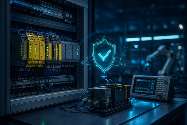 Sicherheitsgerichtete Steuerung im Schaltschrank mit Prüfstand – funktionale Sicherheit IEC 61508