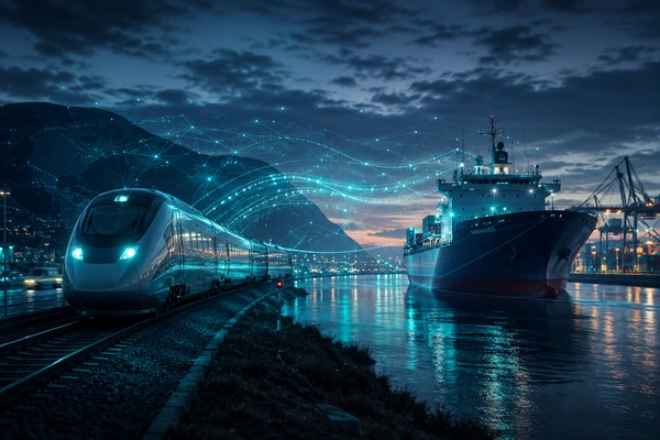 Zug und Schiff mit vernetzter Datenvisualisierung – verkehrsträgerübergreifende Systeme