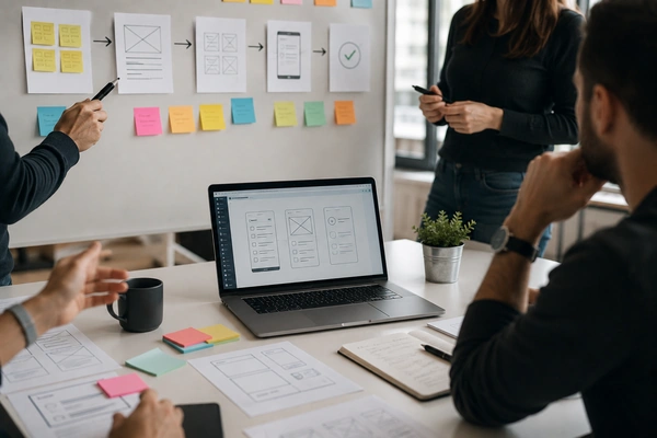 Agiles Team an einem Board mit MVP und iterativen Zyklen – optimales Vorgehensmodell