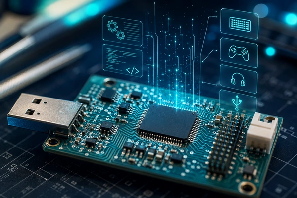 USB-Controller-Platine mit Firmware und angebundenen Bussystemen – USB-Firmware und Geräte-Design