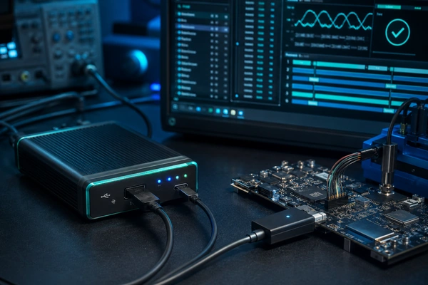 USB-Protokoll-Analyse mit Hardware-Analyzer und Zertifizierungs-Testbench – Test und Windows-Zertifizierung
